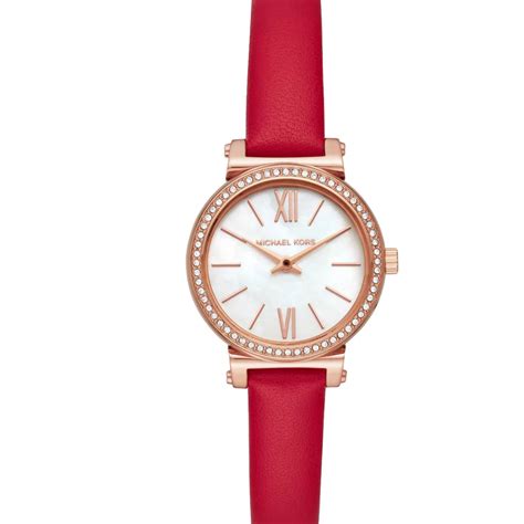 michael kors womens watch sofie petite pink leather strap|Buy Michael Kors Sofie women's Watch MK2850 .